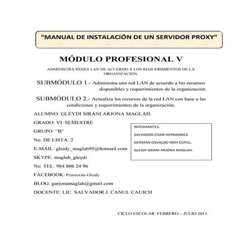 Manual de instalacion de un servidor proxy | PDF