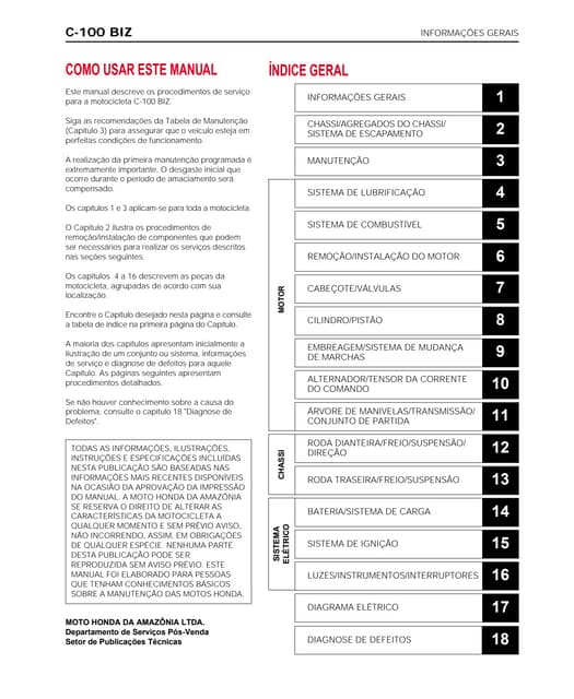 Manual de serviço cb500 infgeral | PDF