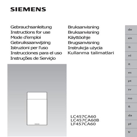 Manual siemens    campana lf457ca60