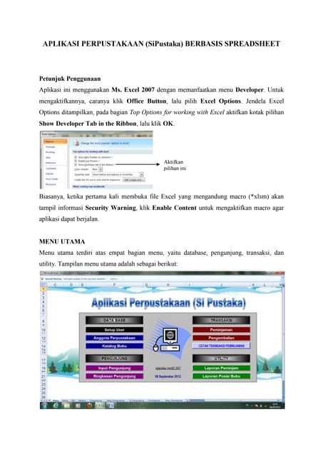 Manual Sipustaka Menggunakan Spreadsheet Microsoft Excel 2007 R Or