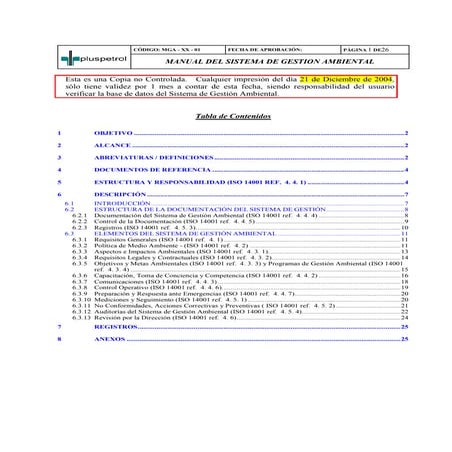 Manual Sistema Gesti%C3%B3n Ambiental 21 Dic04 | PDF