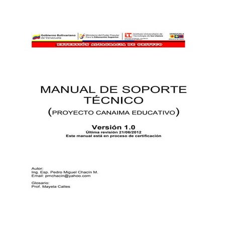Manual soporte Canaimitas