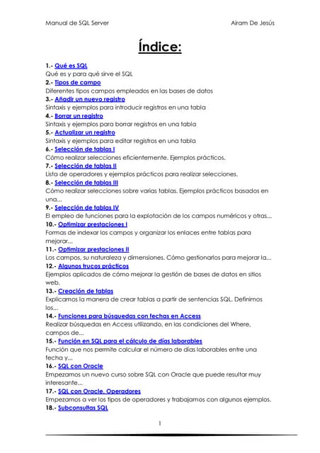 Manual sql