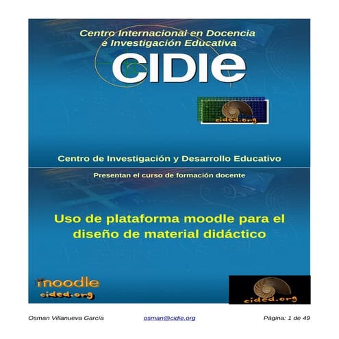  Uso de plataforma moodle para el diseño de material didáctico