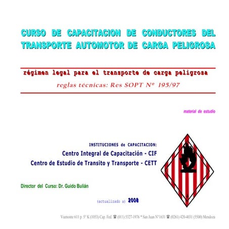 Manual de Transporte de Carga Peligrosa