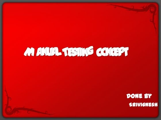 Manual testing