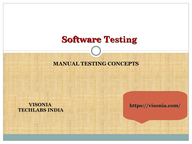 Manual testing   visonia