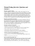 Latest Manual Testing Interview Questions and Answers 2015 - H2kinfos…