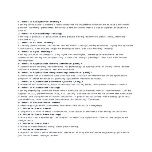 Manual Testing Questions | DOCX