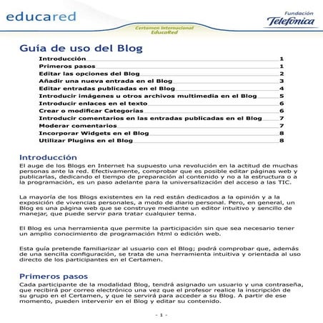 Manual wordpress para educared