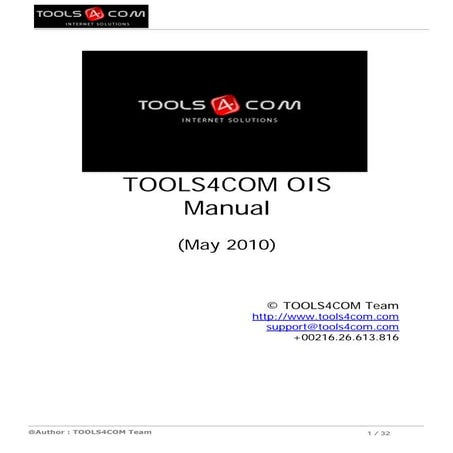 Manuel tools4com-ois-v2 (English)
