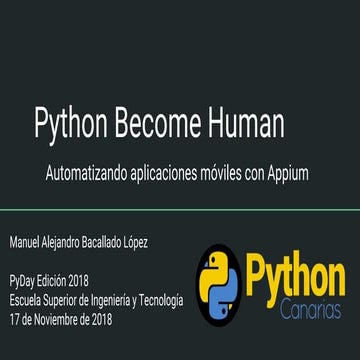 Python Become Human - Slides PyDayTF18 | PDF