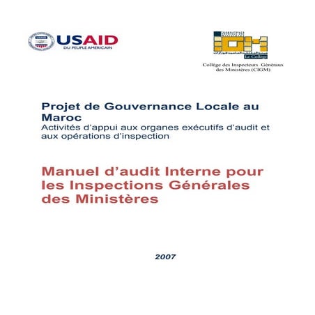 Manuel d’audit interne usaid établissement publique