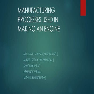 Manufacturing of-engine