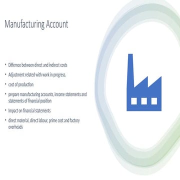Financial statement of Manufacturing Company | PDF