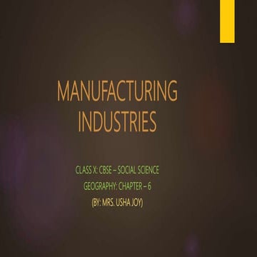 Manufacturing industries