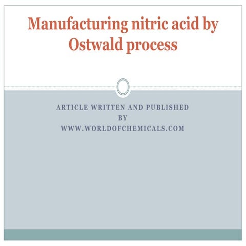 Manufacturing nitric acid by ostwald process
