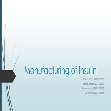 Industrial Manufacturing of Insulin, 
