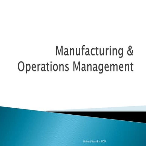 Manufacturing & operations management
