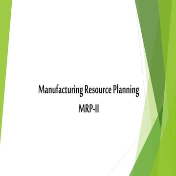 Manufacturing resource planning and capacity resource planning ppt