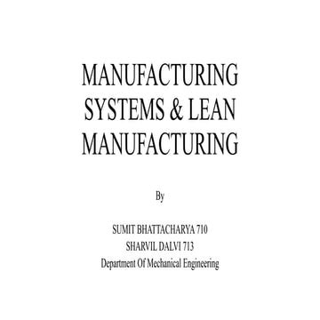 Manufacturing systems 