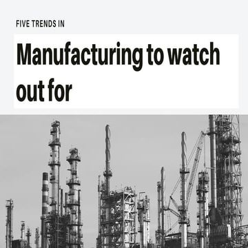 Five Trends in Manufacturing to watch out for