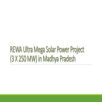 REWA Ultra Mega Solar Power Project in Madhya Pradesh