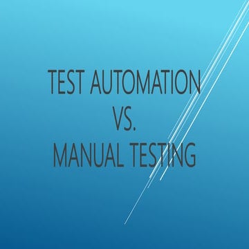 What is the difference between manual testing and automation testing