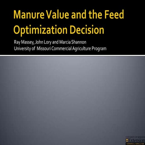Integrating Manure Into Feed Ration Optimization