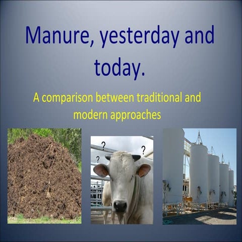 Manure, Yesterday And Today