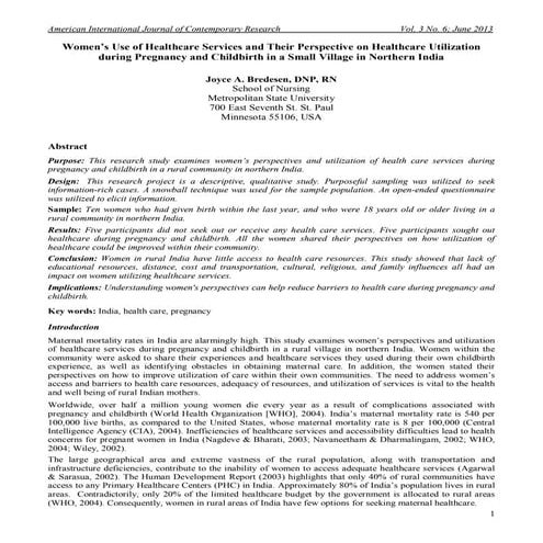 Manuscript on Women's Health Care in India