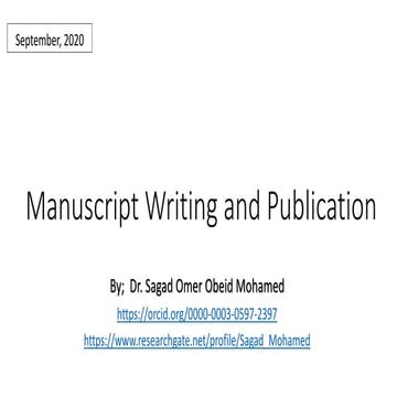 Manuscript writing and publication