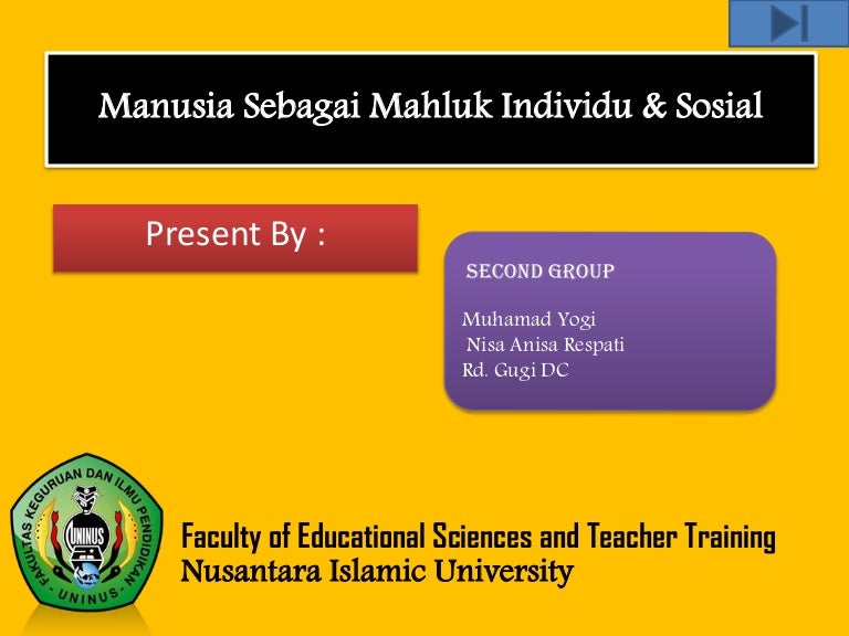 Manusia Sebagai Mahluk Individu Sosial Isbd Manusia Sebagai Mahluk Individu Sosial Isbd