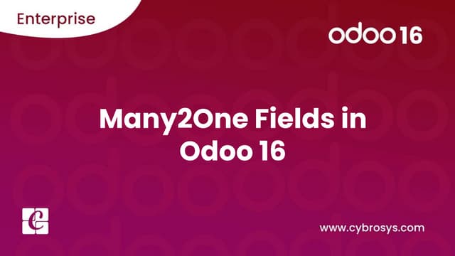 Many2One Fields in Odoo 16