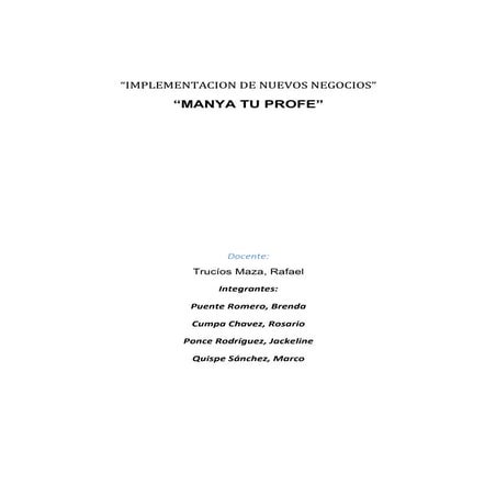 Implementacion de nuevos negocios - PDN