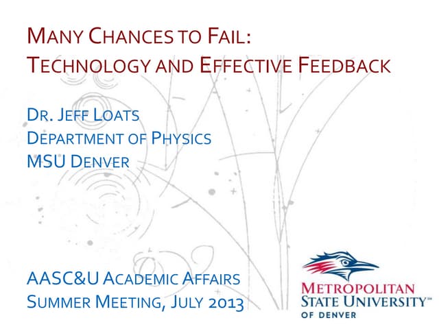 Many Chances To Fail - TA Workshop for WMS - Jeff Loats
