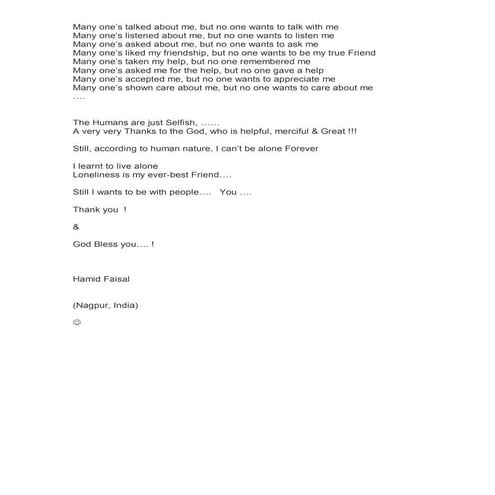 Many one talked about me