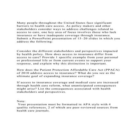 Many people throughout the United States face significant barrie.docx