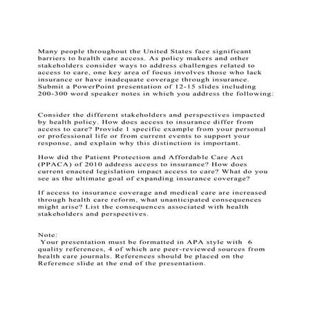 Many people throughout the United States face significant barrie.docx