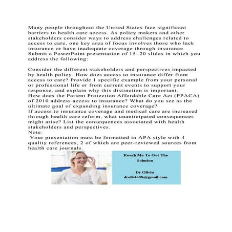 Many people throughout the United States face significant barriers t.docx