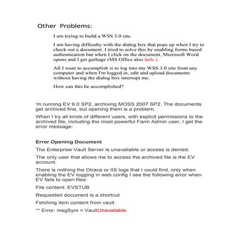 Many Problems in SharePoint