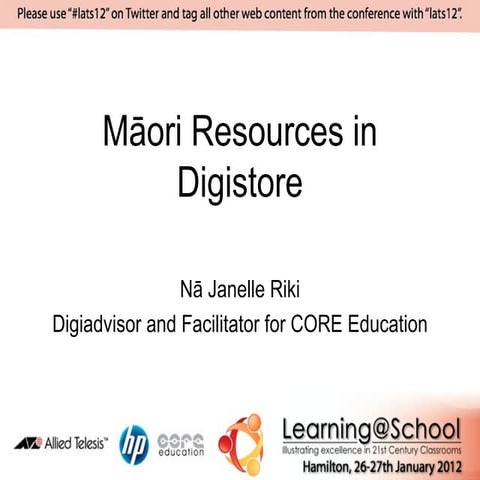 Maori Resources in Digistore L@S