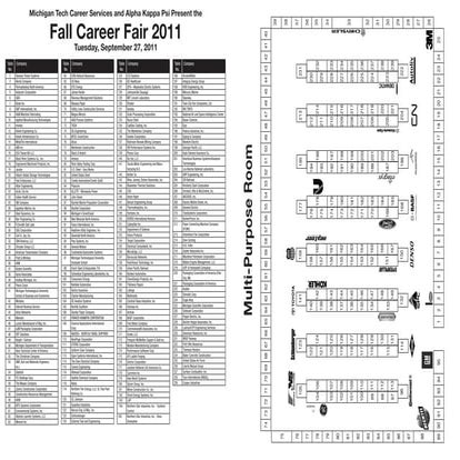 Fall Career Fair 2011 Map