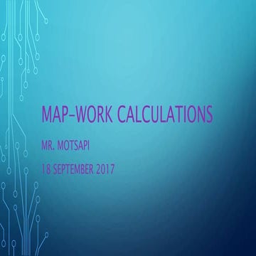 Map work calculations