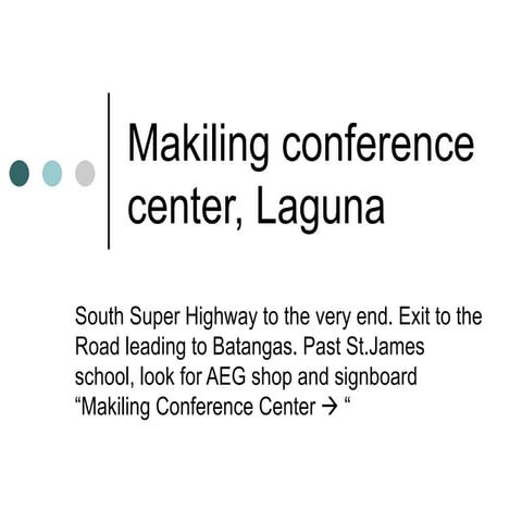 Map to Makiling Conference Center in Laguna