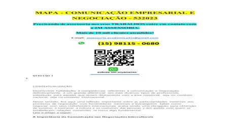 Desenvolver habilidades e competências referentes à comunicação e negociação,...