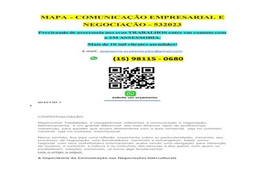 Desenvolver habilidades e competências referentes à comunicação e negociação,...