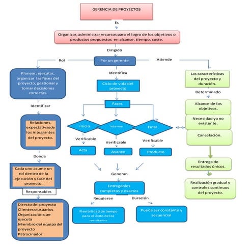 Mapa conceptual gerencia de proyectos
