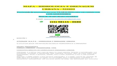 ATIVIDADE M.A.P.A – HIDROLOGIA E DRENAGEM URBANA