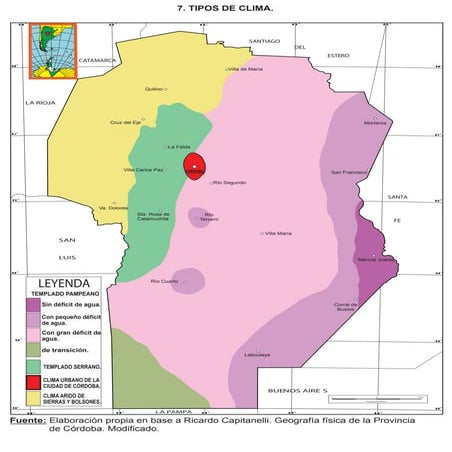 Mapa climas de Córdoba